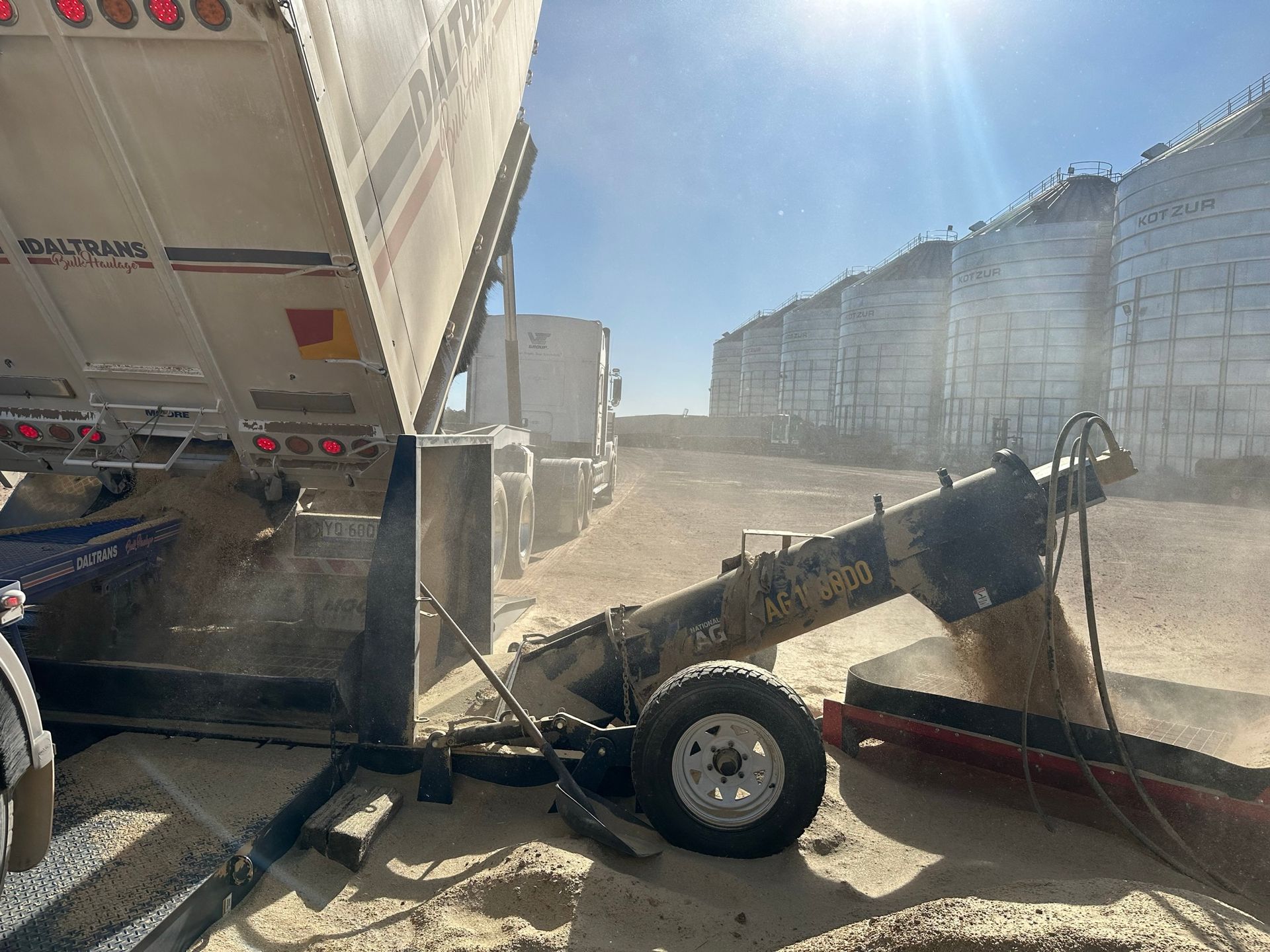 NatAg Driveover Grain Deck in operation